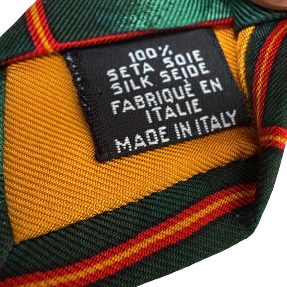 CHRISTIAN LACROIX Paris Designer Necktie Mens Silk Tie Green Red Modern Print - Picture 9 of 9